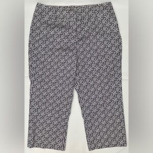 Talbots Purple and White Patterned Cropped Pants